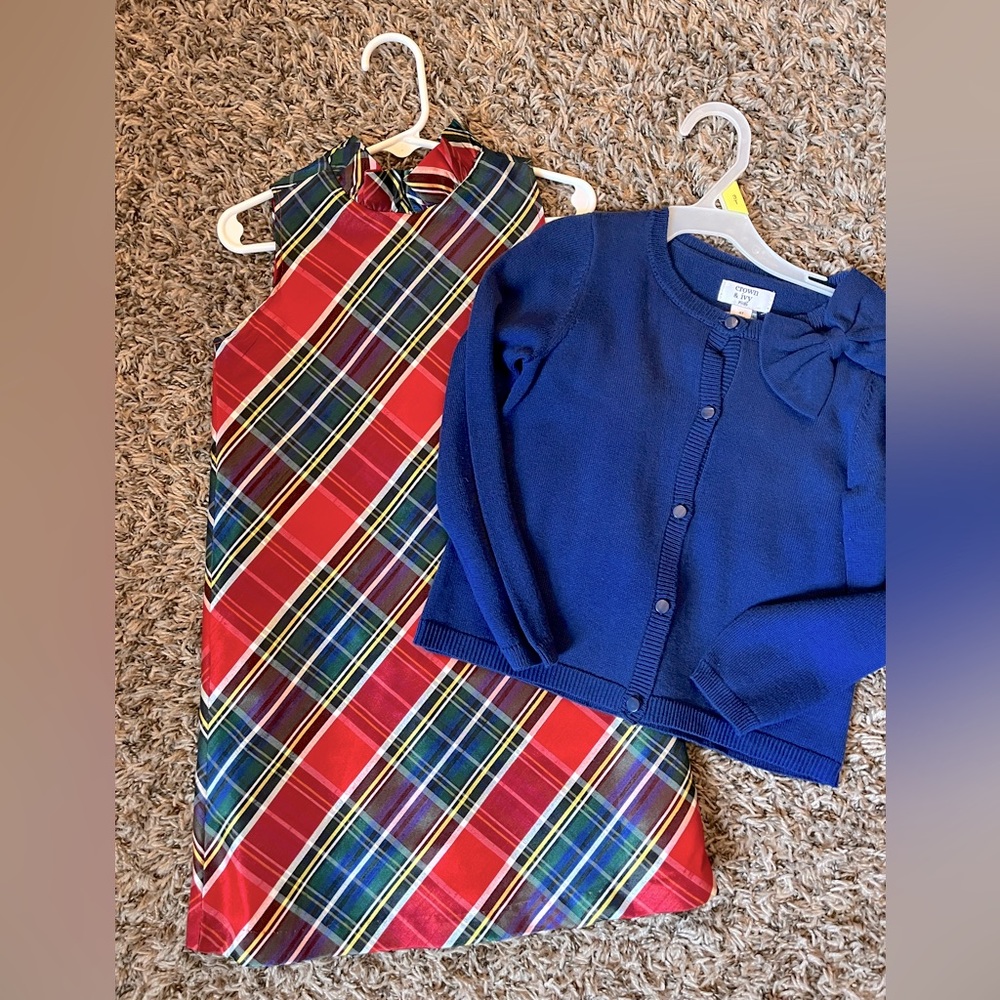 Taffeta Holiday Dress and Cardigan